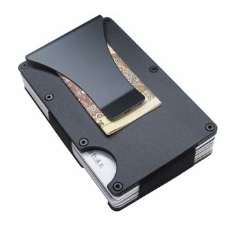 Metall RFID-säkrad Korthållare för 6 kort - Svart