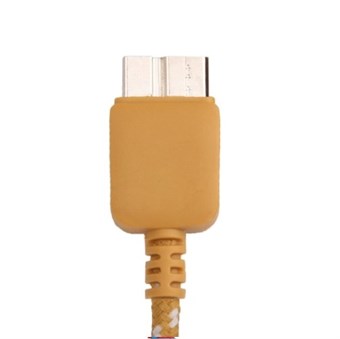 Nylon Fabric USB 3.0 Charge / Sync-kabel 1M (gul)