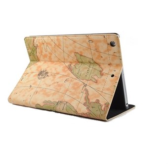 Worldmap Look Fodral - iPad Air 1 (Cream)