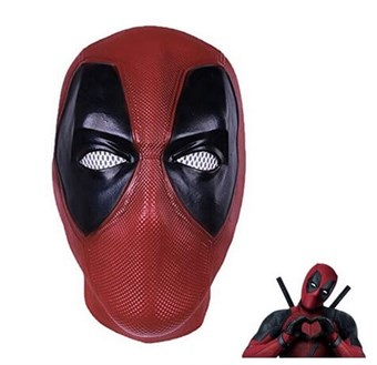Deadpool Latex Mask Head - Cosplay Kostym för Halloween- Vuxen