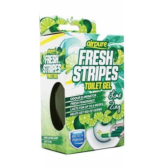 AirPure Fresh Stripes Toalettgel - Toalettrengöring - Alternativ till Toalettblock - Lime Zing - Doft av Lime