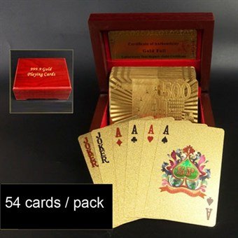 Guldpläterade spelkort - 24 karat folie - Euro Gold Gift Edition