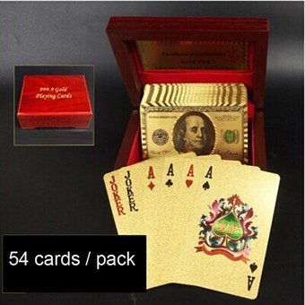 Guldpläterade spelkort - 24 karat folie - Dollar Gold Gift Edition