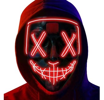 The Purge - LED-mask - Neon Röd