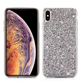 Glitter Pulver TPU skal till iPhone XS Max - Silver