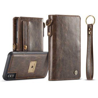 CaseMe plånboksfodral i läder till iPhone XS Max - Brun