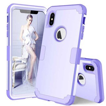Dubbelsidig hantverkare Cover iPhone XS Max-Purple