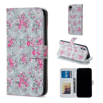 Läckra kort plånbok påse iPhone XR - rosor