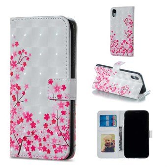 Läckert kort plånbok för iPhone XR - Sakura