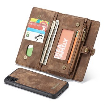 CaseMe Flap Wallet för iPhone XR - Brun