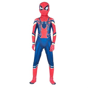 Iron Spiderman Kostym Barn - Inkl. Mask + Kostym - Stor - 120-130 cm