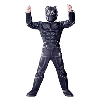 Black Panther Costume Kids - Inkl. Mask + Kostym - Medium - 120-130 cm