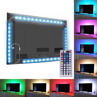 TV-bakgrundsbelysning - LED med fjärrkontroll 4 x 50cm