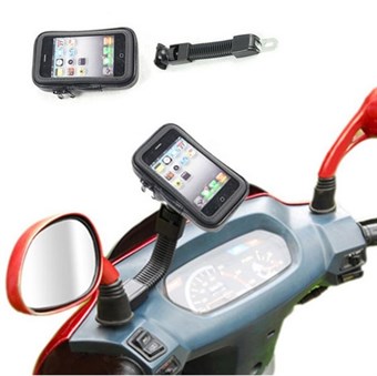 Sidospegel Smartphone Hållare för Moped / Skoter / Motorcykel - Vattentät