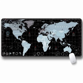 Stor musmatta med världskarta - 30 x 80 x 3 cm - mörker