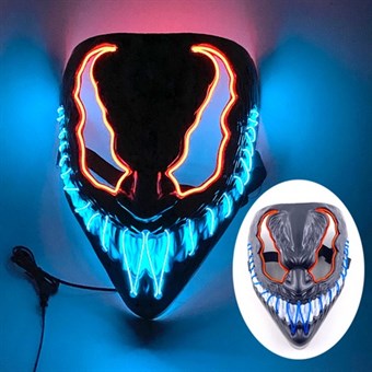 Cosplay Venom Mask med Inbyggd Neon LED-ljuseffekt - Ny Design