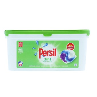 Persilja 3 i 1 biologiskt nedbrytbar tvättförlust för färgade kläder - 26 kapslar