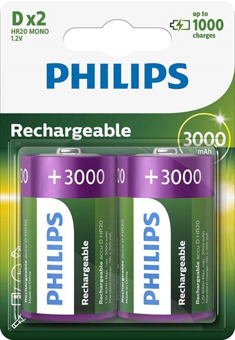 Philips Batteri D - 2 st
