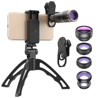 Mobil 6 i 1 Multi Lens Kit och Tripod