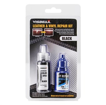 Läderreparationssats - Flytande läder - Soffor / Lädermöbler - Bilbarnstolar - Läderjackor - Svart
