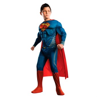 Superman Kostym - Barn - inkl. Ansiktsmask + Kostym + Mantel - Large - 130-140 cm