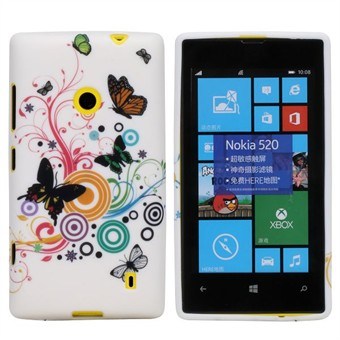 Motiv silikonskydd till Lumia 520 (fjärilar)