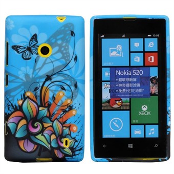 Motiv Silikonskydd till Lumia 520 (Neonblå)