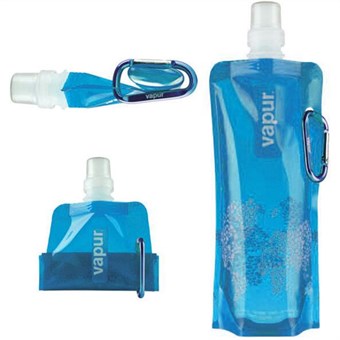 Flexibel vattenflaska med metallring (blå)