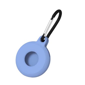 AirTag Nyckelring Hållare Med Smart Karbinhake - Denim Blå
