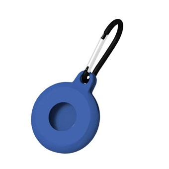 AirTag Nyckelring Hållare Med Smart Karbinhake - Marinblå