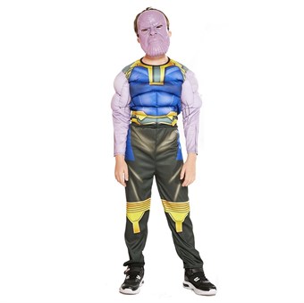 Thanos Kostym - Barn - Inkl. Kostym + Handske - Medium - 120-130 cm