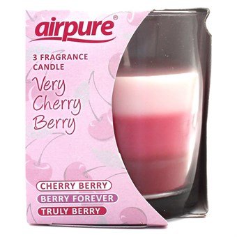 AirPure-ljus - Doftljus - 3 ljus i ett - Cherry Berry, Berry Forever & Truly Berry - Fresh bär-doft