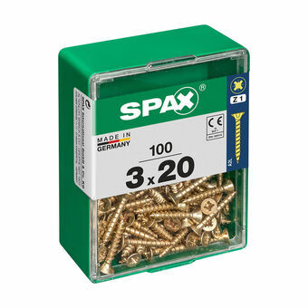 Screw Box SPAX Yellox Trä Platt huvud 100 Delar (3 x 20 mm)