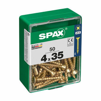 Screw Box SPAX Yellox Trä Platt huvud 50 Delar (4 x 35 mm)
