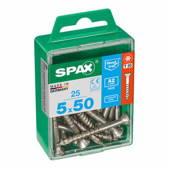 Låda med skruvar SPAX 4197000500502 Träskruv Platt huvud (5 x 50 mm) (5,0 x 50 mm)