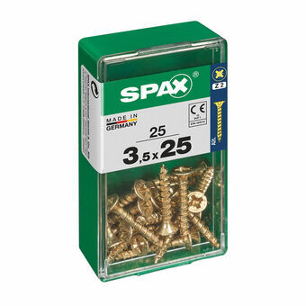 Screw Box SPAX Yellox Trä Platt huvud 25 Delar (3,5 x 25 mm)