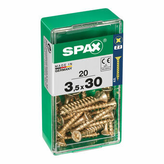 Screw Box SPAX Yellox Trä Platt huvud 20 Delar (3,5 x 30 mm)