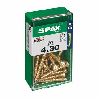 Screw Box SPAX Yellox Trä Platt huvud 20 Delar (4 x 30 mm)