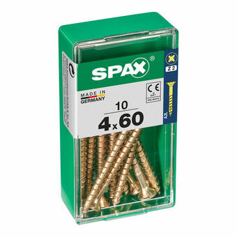 Låda med skruvar SPAX 4081020400601 Träskruv Platt huvud (4 x 60 mm) (4,0 x 60 mm)