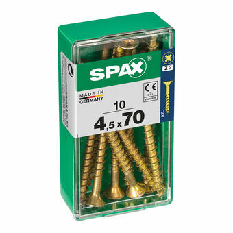 Låda med skruvar SPAX 4081020450701 Träskruv Platt huvud (4,5 x 70 mm)