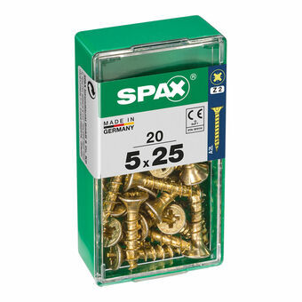 Låda med skruvar SPAX 4081020500251 Träskruv Platt huvud (5 x 25 mm) (5,0 x 25 mm)