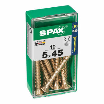 Låda med skruvar SPAX 4081020500451 Träskruv Platt huvud (5 x 45 mm) (5,0 x 45 mm)