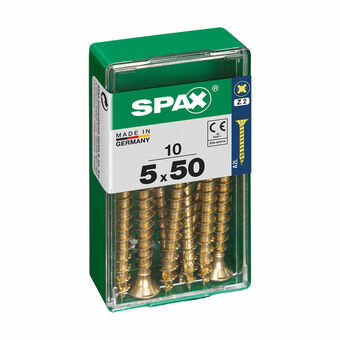 Låda med skruvar SPAX 4081020500501 Träskruv Platt huvud (5 x 50 mm) (5,0 x 50 mm)
