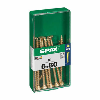 Screw Box SPAX Yellox Trä Platt huvud 10 Delar (5 x 80 mm)