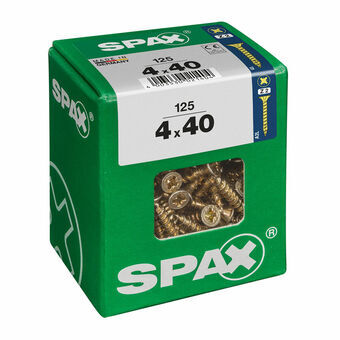 Screw Box SPAX Yellox Trä Platt huvud 125 Delar (4 x 40 mm)
