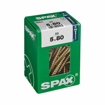 Screw Box SPAX Yellox Trä Platt huvud 50 Delar (5 x 80 mm)