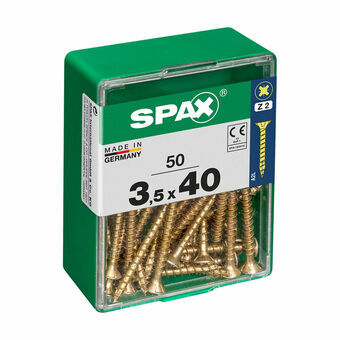 Screw Box SPAX Yellox Trä Platt huvud 50 Delar (3,5 x 40 mm)