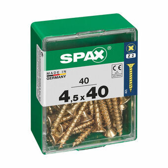 Låda med skruvar SPAX Träskruv Platt huvud (4,5 x 40 mm)