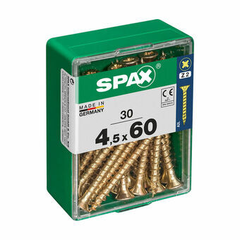 Låda med skruvar SPAX Träskruv Platt huvud (4,5 x 60 mm)