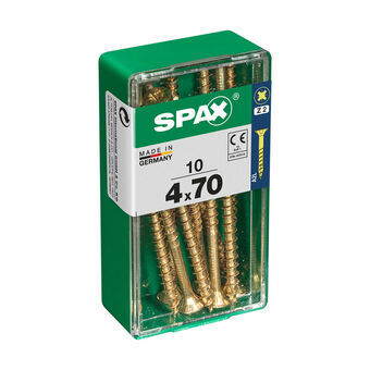 Låda med skruvar SPAX 4081020400701 Träskruv Platt huvud (4 x 70 mm) (4,0 x 70 mm)